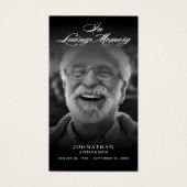 Elegant Script & Foto Loving Geheugen Gebed Kaart (Voorkant)