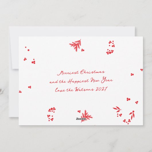 Elegant Script Foto Merriest Christmas Feestdagenkaart (Achterkant)