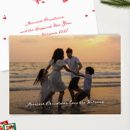 Elegant Script Foto Merriest Christmas Feestdagenkaart