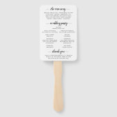 Elegant Script Foto Modern Huwelijksprogramma Handwaaier (Achterkant)