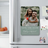 Elegant Script Foto Modern minimalist Weddenschap Magneet