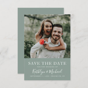 Elegant Script Foto Modern minimalist Weddenschap Save The Date