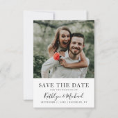 Elegant Script Foto Modern minimalist Weddenschap Save The Date (Voorkant)