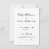 Elegant Script Foto Modern minimalist Weddenschap Save The Date (Achterkant)
