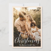 Elegant script foto moderne kerst feestdagenkaart (Voorkant)