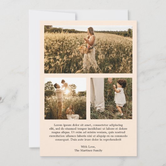 Elegant script foto moderne kerst feestdagenkaart (Achterkant)