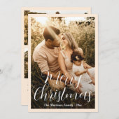 Elegant script foto moderne kerst feestdagenkaart (Voorkant / Achterkant)