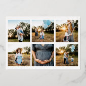 Elegant script foto moderne kerst folie feestdagenkaart (Achterkant)