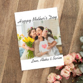 Elegant script foto moederdag kaart Uitnodiging