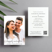 Elegant Script Foto QR Code Bruiloft Kaart