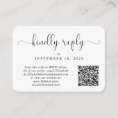 Elegant Script Foto QR Code Bruiloft RSVP Informatiekaartje (Voorkant)