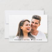 Elegant Script Foto QR Code Bruiloft RSVP Kaartje (Achterkant)