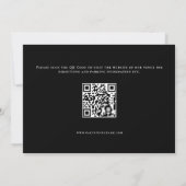 Elegant Script Foto QR Code Verloving Zwart Kaart (Achterkant)