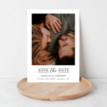 Elegant Script Foto Save the Date Magneet