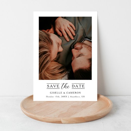 Elegant Script Foto Save the Date Magneet Magnetische Uitnodiging