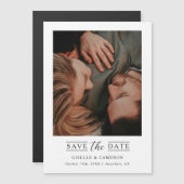Elegant Script Foto Save the Date Magneet Magnetische Uitnodiging (Voorkant / Achterkant)