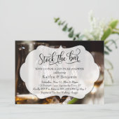 Elegant Script, Foto Stock de Bar Couples Douche Kaart (Staand voorkant)