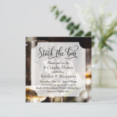 Elegant Script, Foto Stock de Bar Couples Douche Kaart (Staand voorkant)