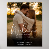 Elegant Script Foto Trouw Welkom Bord Poster (Voorkant)