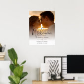 Elegant Script Foto Trouw Welkom Bord Poster (Thuiskantoor)