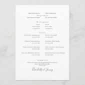 Elegant Script Foto Trouwdatum Schema Programmakaart (Achterkant)