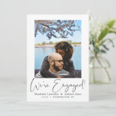 Elegant Script Foto Trouwfeest Uitnodiging (Staand voorkant)