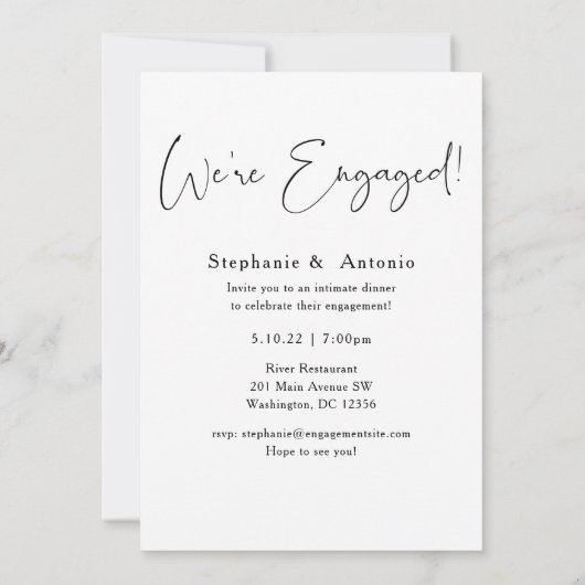 Elegant Script Foto Trouwfeest Uitnodiging (Achterkant)