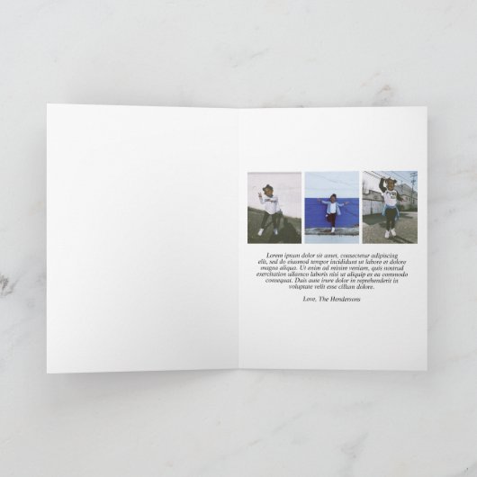 Elegant Script Foto Vrolijk Kerstfeest Feestdagen Kaart (Binnen)