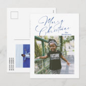 Elegant Script Foto Vrolijk Kerstfeest Feestdagenkaart (Voorkant / Achterkant)