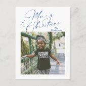 Elegant Script Foto Vrolijk Kerstfeest Feestdagenkaart (Voorkant)