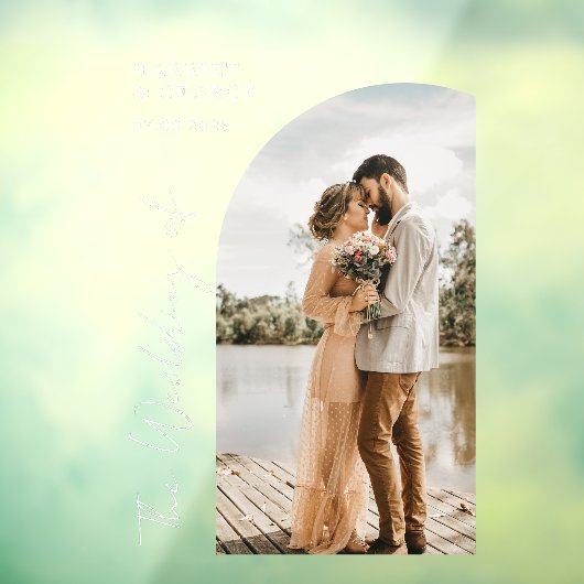 Elegant Script Foto Welkom Bruiloft Raamsticker (Vel 3)