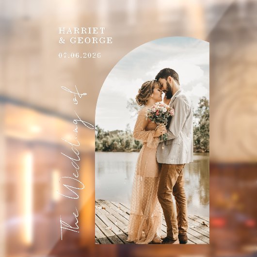 Elegant Script Foto Welkom Bruiloft Raamsticker (Vel 2)