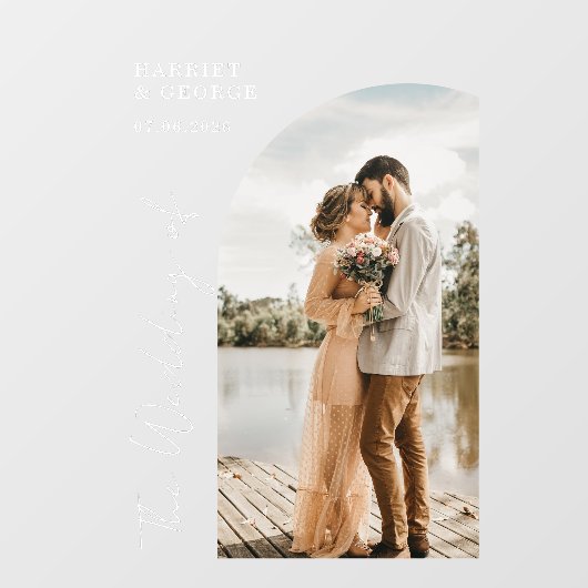 Elegant Script Foto Welkom Bruiloft Raamsticker (Vel)
