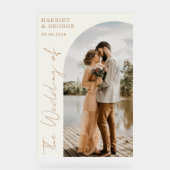 Elegant Script Foto Welkom Trouwbord Acryl Bord (Voorkant)