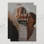 Elegant Script Foto Zitting Grafiek Tabel Nummer Kaart (Voorkant / Achterkant)