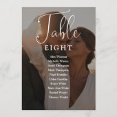 Elegant Script Foto Zitting Grafiek Tabel Nummer Kaart (Voorkant)