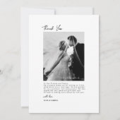 Elegant Script Foto Zwart-wit bruiloft Bedankkaart (Achterkant)
