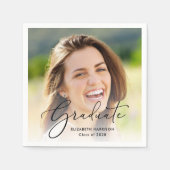 Elegant Script-fotobedekking Graduparty Servet (Voorkant)