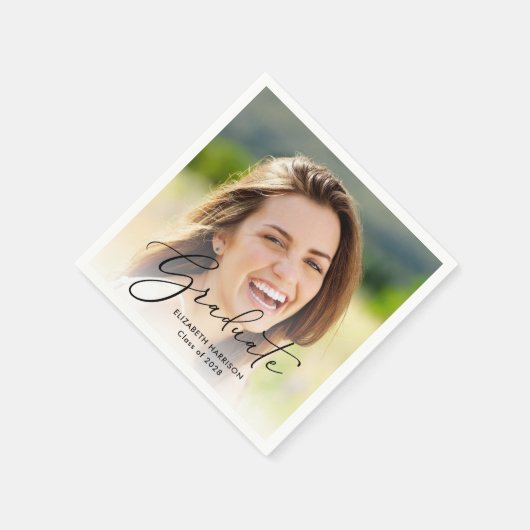 Elegant Script-fotobedekking Graduparty Servet (Hoek)