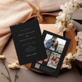 Elegant Script Fotocollage Bruiloft Kaart