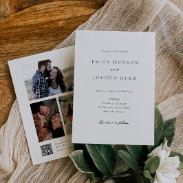 Elegant Script Fotocollage Bruiloft Kaart