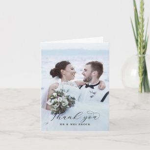 Elegant Script-fotosjabloon Fort Dank je creditcar Bedankkaart