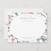 Elegant script Franse bloemenkoppels briefpapier Notitiekaartje (Voorkant)