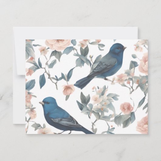 Elegant script Franse bloemenkoppels briefpapier Notitiekaartje (Achterkant)