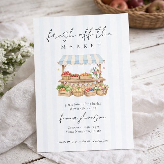 Elegant Script Fresh Off the Market Bridal Shower Kaart