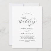 Elegant Script Front Back Wedding Kaart (Voorkant)
