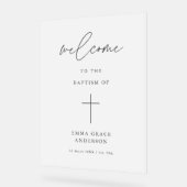 Elegant Script Frosted Doop Welkom Acryl Bord (Hoek)