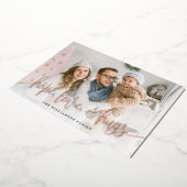 Elegant Script Full Photo Hope Love Hugs Kerstmis Folie Feestdagenkaart (Gedraaid)