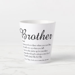 Elegant Script Fun Cool Best Brother Definition  Latte Mok