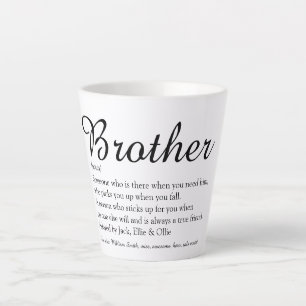 Elegant Script Fun Cool Best Brother Definition  Latte Mok